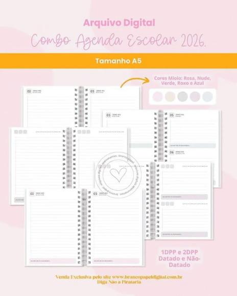 Arquivo Digital Combo Agenda Escolar e Infantil 2026