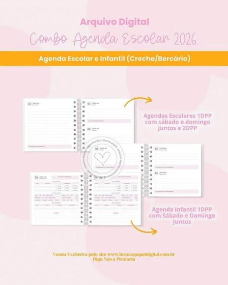 Arquivo Digital Combo Agenda Escolar e Infantil 2026