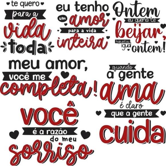 Arquivo Digital Frases Lettering Namorados