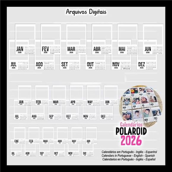 Arquivo Digital Molduras Calendário Polaroid 2026