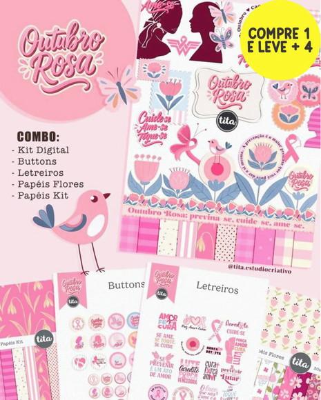 Arquivo Digital Outubro Rosa 2025 Combo Ilustrações e Papéis