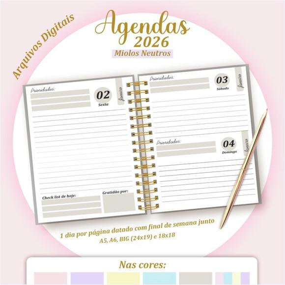 Arquivo Digital Pack Miolos Neutros Agendas 2026