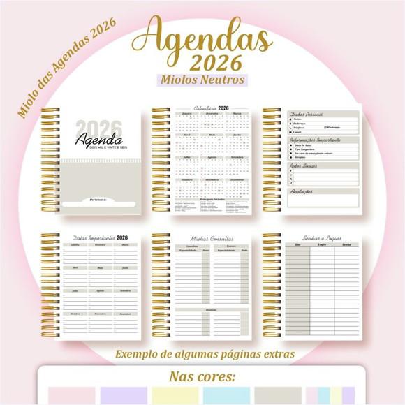 Arquivo Digital Pack Miolos Neutros Agendas 2026