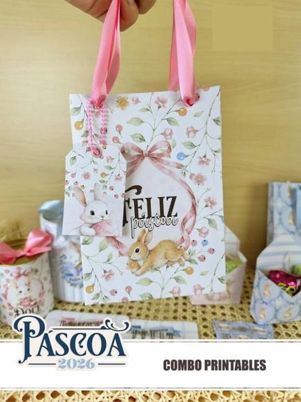Arquivo Digital Páscoa 2026 Combo Printables Coelhos e Jesus