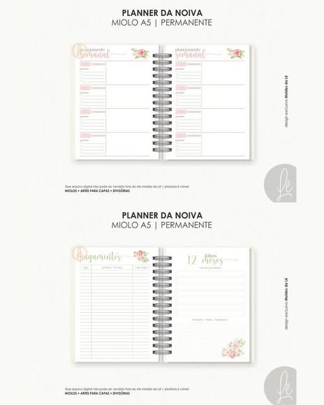 Arquivo Digital Planner da Noiva 12 Meses