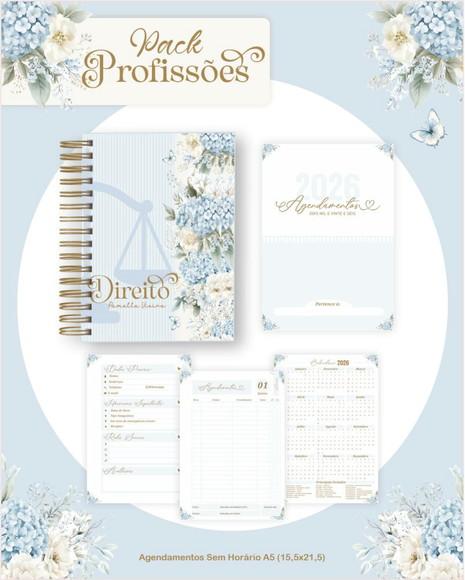 Arquivo Digital Profissões Floral Azul 2026