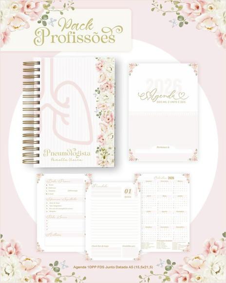 Arquivo Digital Profissões Floral Rosa 2026