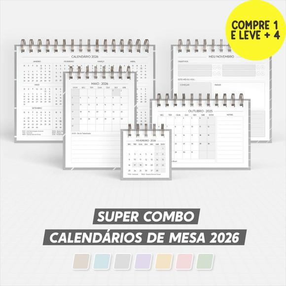 Arquivo Digital Super Combo de Calendário de Mesa 2026