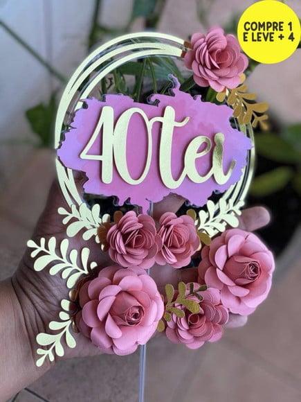 Arquivo Digital Topo de Bolo Flores 40tei 10