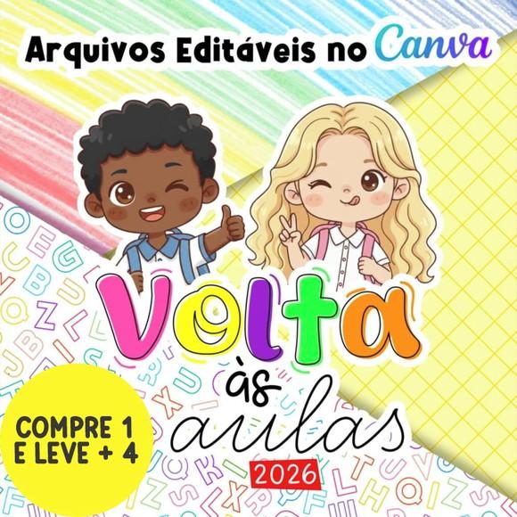 Arquivo Digital Volta às Aulas 2026 Editável no Canva