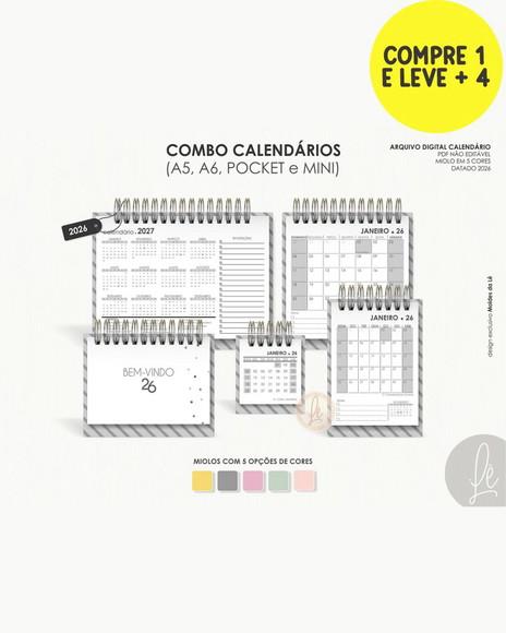 Coleção Digital Combo Calendários de Mesa 2026