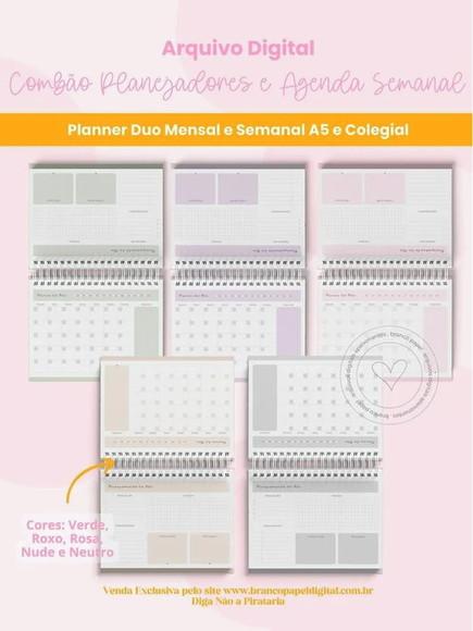 Combão Planejadores e Agenda Semanal