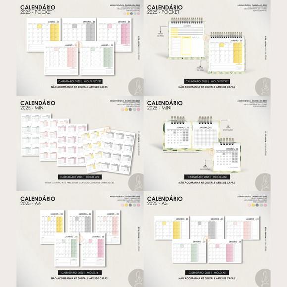 Combo Digital Agenda, Calendários e Capas 2025 e Permanente