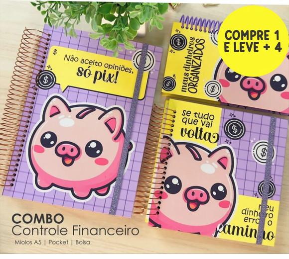 Combo Digital Controle Financeiro A5, Pocket, Bolsa