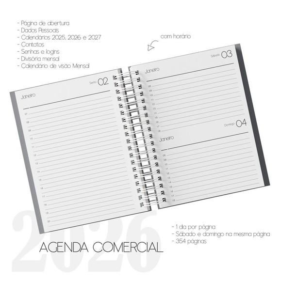 Combo Digital Miolo Agenda Comercial Datada 2026