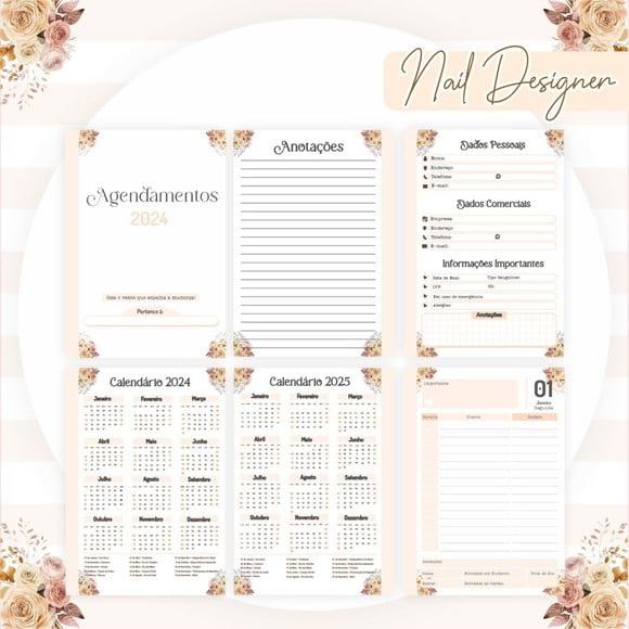 Combo Digital Nail Designer - Agenda, Agendamentos, Canecas