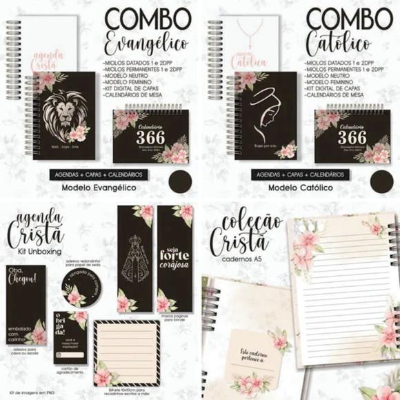 Kit Digital Agendas Cristãs Datadas 2024 e Permanentes