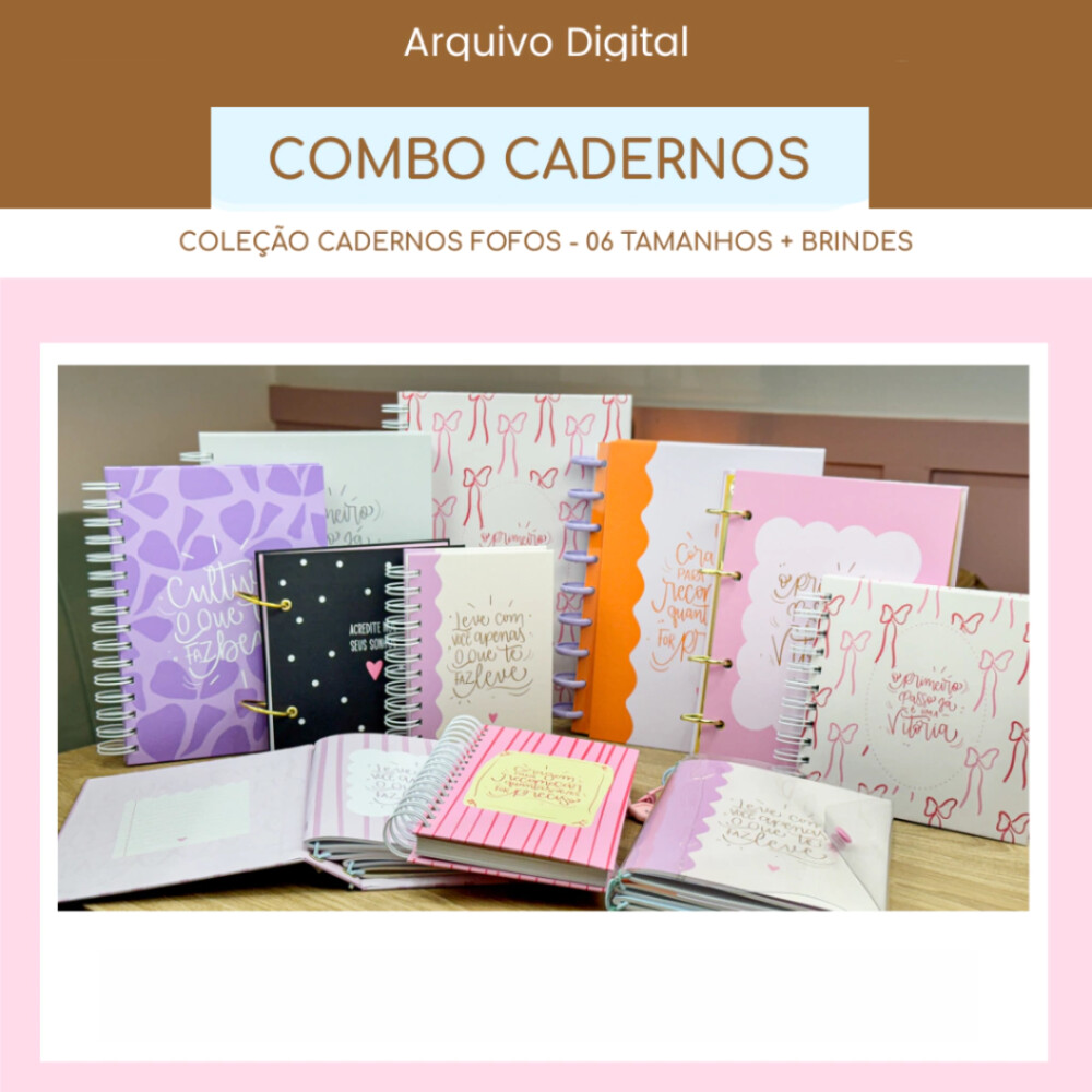 Arquivo digital combo Cadernos Fofos 2026