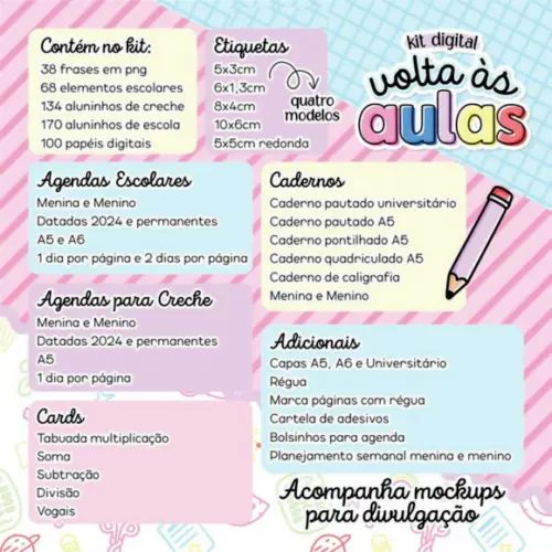 Arquivo Digital Agenda Escolar 2024 Datadas e Permanentes