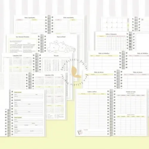 Arquivo Digital Agenda Escolar 2026 Rosa com Amarelo A5