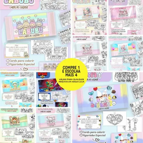 Arquivo Digital Big Cards para Colorir