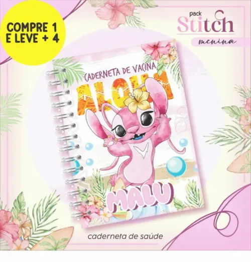Arquivo Digital Caderneta de Saúde Stitch Menina