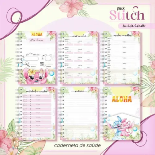 Arquivo Digital Caderneta de Saúde Stitch Menina