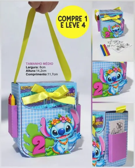 Arquivo Digital Caixa Mochila Stitch 13