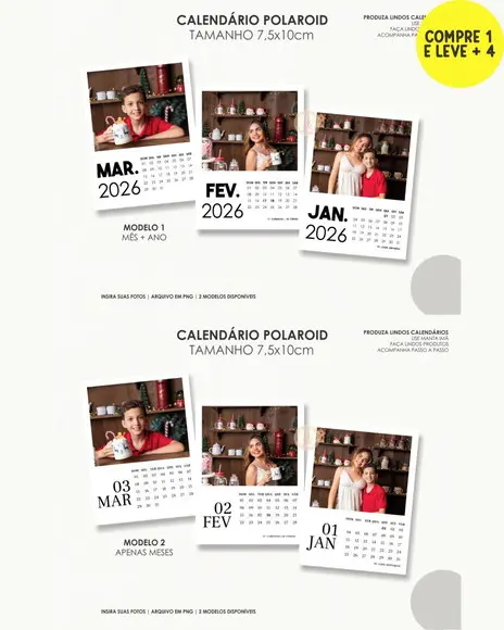 Arquivo Digital Calendário Polaroid 2026 02