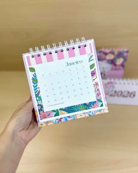 Arquivo Digital Calendários de Mesa Pássaros 2026