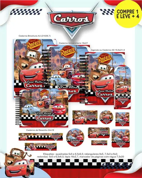 Arquivo Digital Carros Disney Escolar 2026