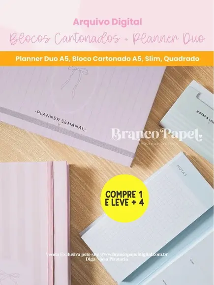 Arquivo Digital Coleção Blocos Cartonados + Planner Duo 2026