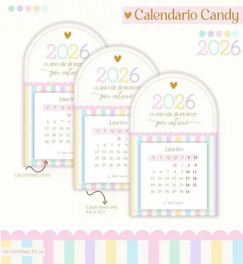 Arquivo Digital Coleção Calendários Candy 2026