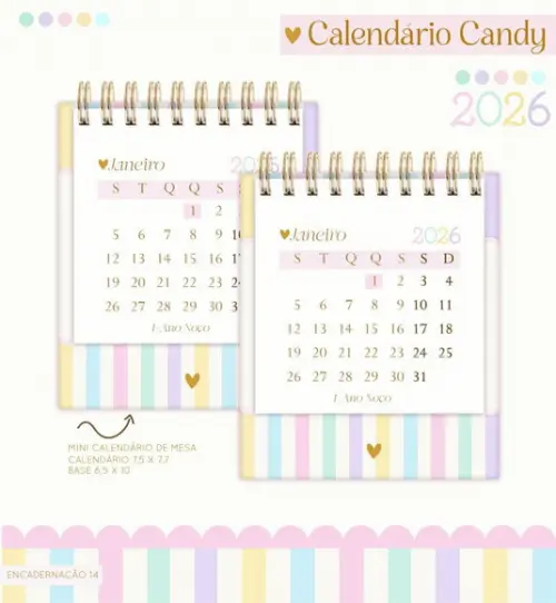 Arquivo Digital Coleção Calendários Candy 2026