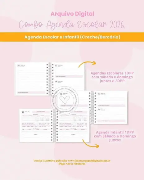 Arquivo Digital Combo Agenda Escolar e Infantil 2026