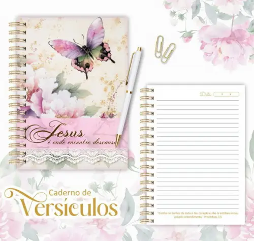 Arquivo Digital Combo Caderno com Versículos