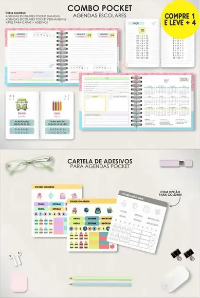 Arquivo Digital Combo Agendas Pocket Escolar 2026