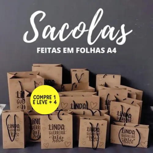 Arquivo Digital de Corte Sacola Mãe A4