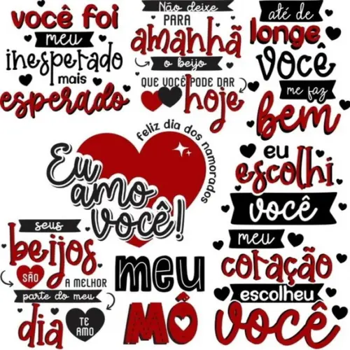 Arquivo Digital Frases Lettering Namorados