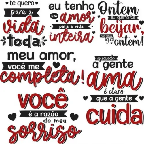 Arquivo Digital Frases Lettering Namorados