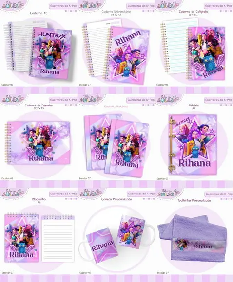 Arquivo Digital Guerreira do Kpop Kit Escolar 2026