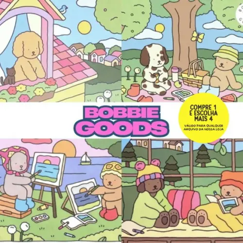 Arquivo Digital Kit Bobbie Goods Livro de Colorir 4 Edições