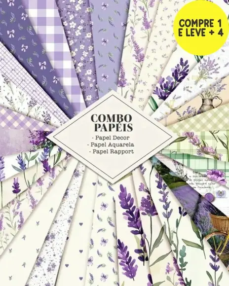 Arquivo Digital Lavanda Combo Papéis