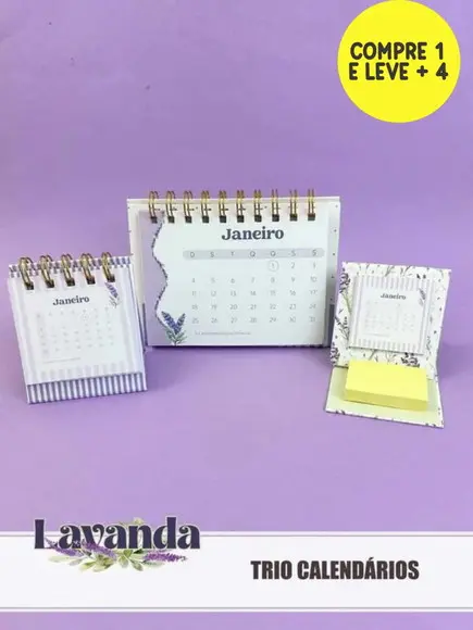 Arquivo Digital Lavanda Trio Calendários 2026