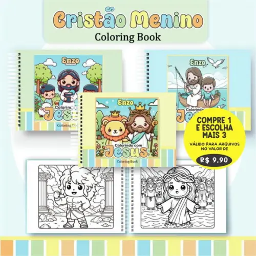 Arquivo Digital Livro de Colorir Cristão Menino