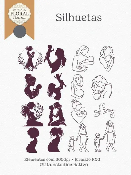 Arquivo Digital Mãe 2025 Combo Ilustrações e Papéis