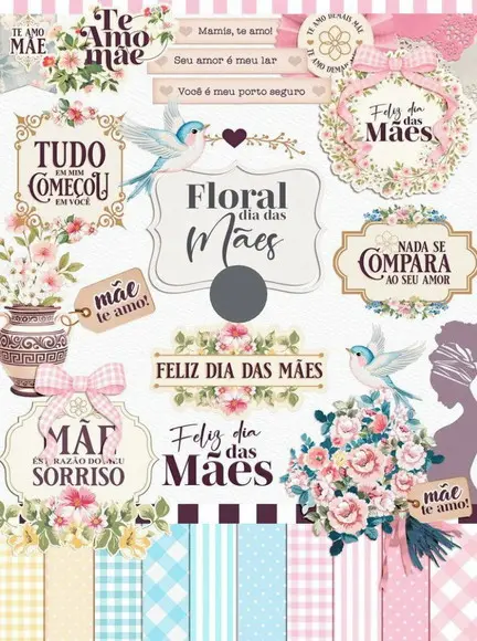Arquivo Digital Mãe 2025 Combo Ilustrações e Papéis