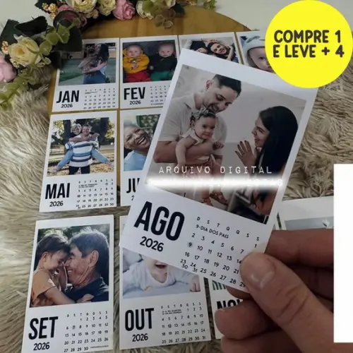 Arquivo Digital Molduras Calendário Polaroid 2026