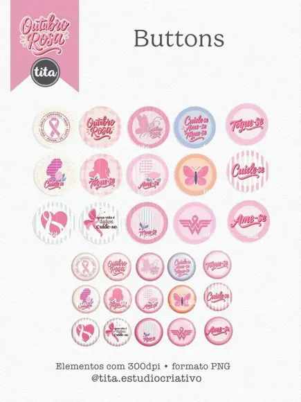 Arquivo Digital Outubro Rosa 2025 Combo Ilustrações e Papéis