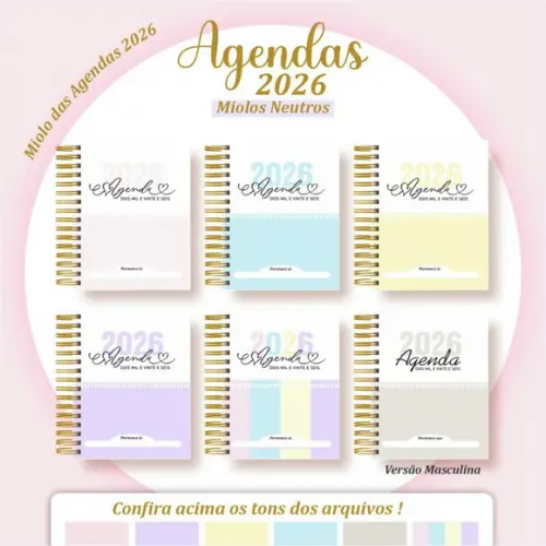 Arquivo Digital Pack Miolos Neutros Agendas 2026